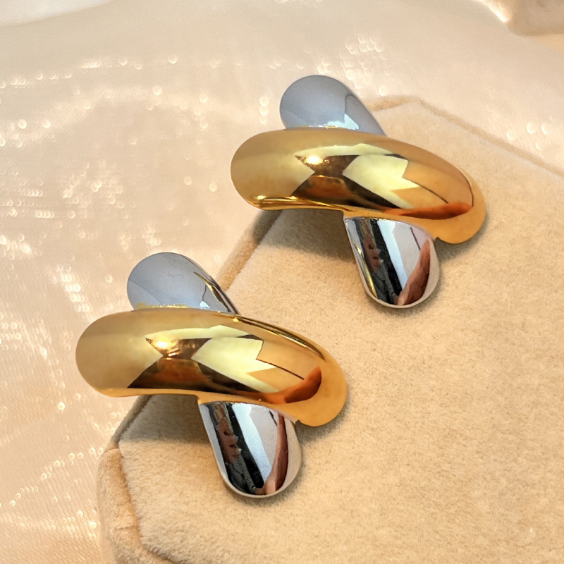 1 Paar Simple Series Retro Turtle Edelstahl Goldfarben Damen Ohrstecker 
