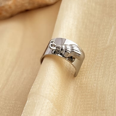 1 Stück Simple Series Simple Turtle Edelstahl Goldfarbene verstellbare Damenringe h5 