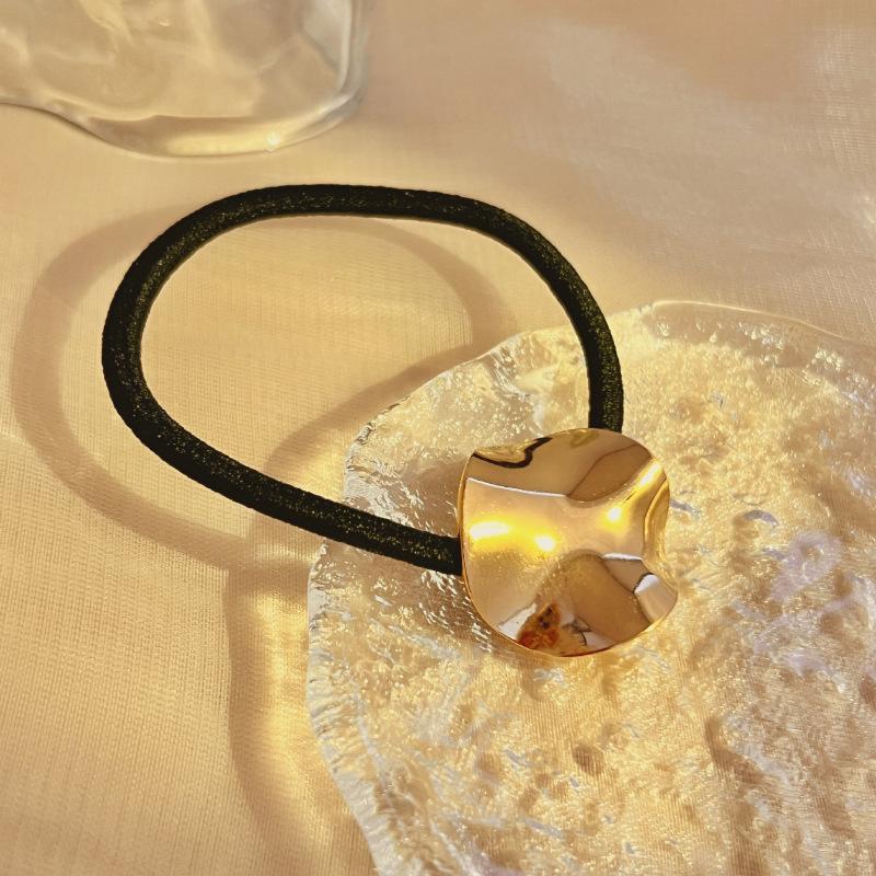1 Stück Simple Series Retro Turtle Edelstahl Goldfarben Damen Haargummis 