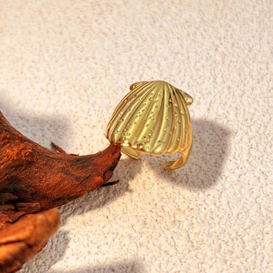 1 Stück Simple Series Retro Turtle Edelstahl Goldfarben Damen Verstellbare Ringe h5 