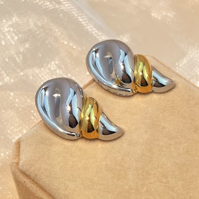 1 par de pendientes de botón de acero inoxidable dorados con diseño de tortuga retro de serie simple para mujer h5 