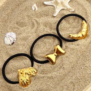 1 Stück Simple Series Niedliches Herz Edelstahl Goldfarben Damen Haargummis h5 Bild2