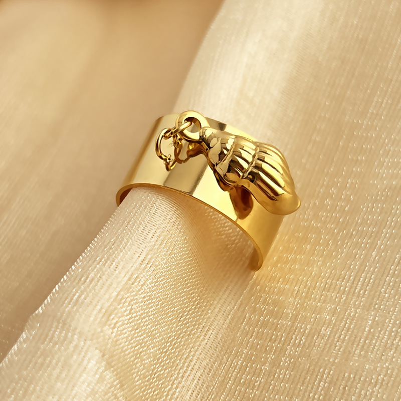 1 pezzo semplice serie semplice tartaruga in acciaio inossidabile color oro anelli regolabili da donna 
