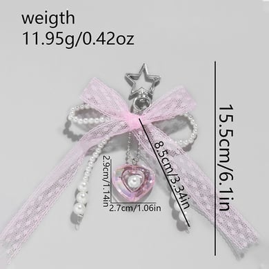 1 Piece Romantic Series Sweet Bow Knot Iron Artificial Pearl Women's Bag Charms h5 Picture2
