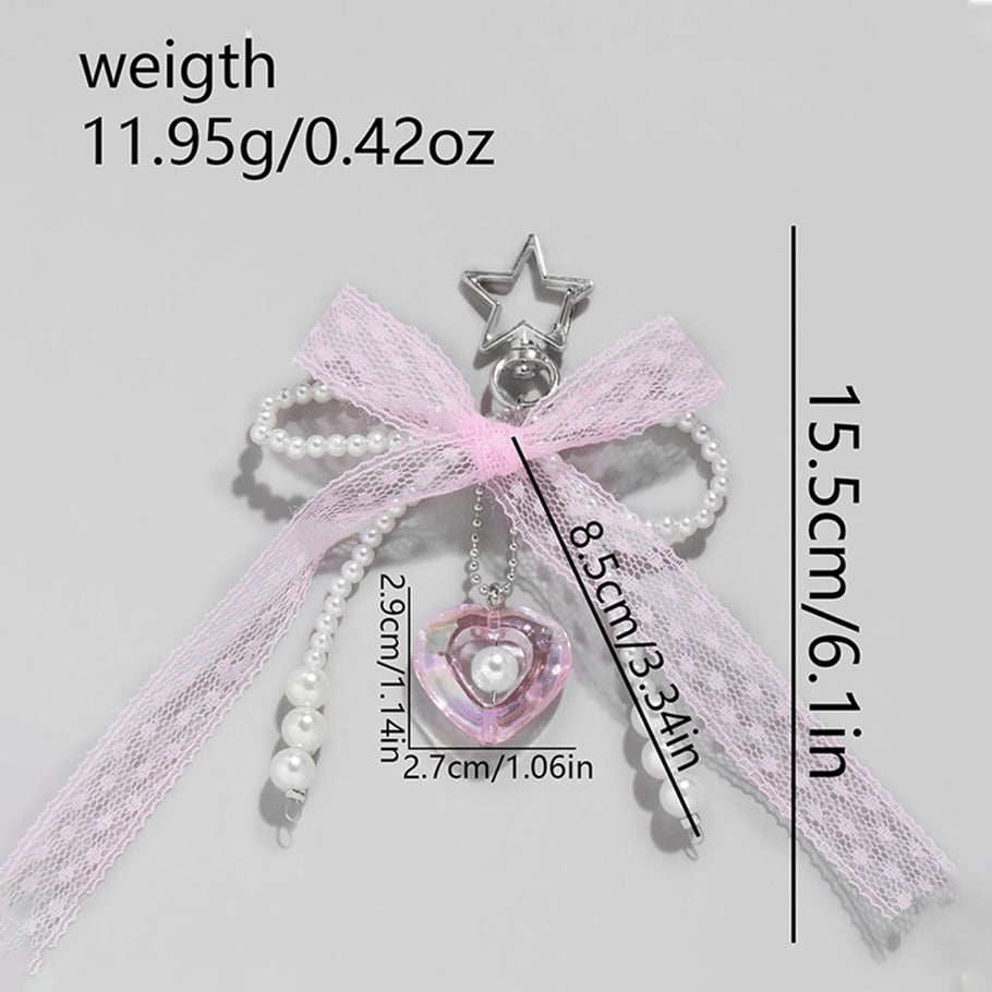 1 Piece Romantic Series Sweet Bow Knot Iron Artificial Pearl Women's Bag Charms Picture2