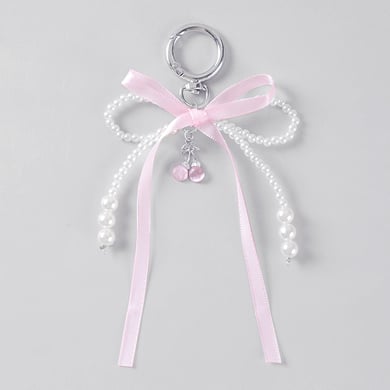1 Piece Romantic Series Sweet Bow Knot Alloy Artificial Pearl Women's Bag Charms h5 