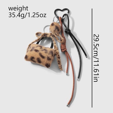 1 Stück Romantische Serie Retro Leopardenmuster Legierung Damen Taschenanhänger h5 Bild2