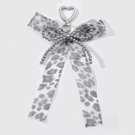 1 Grey Leopard CCB Bow Keychain 