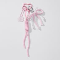 Pink wool imitation pearl butterfly fish cake climbing rope keychain 1 Picture2