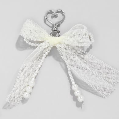 1 Stück Romantische Serie Süße Schleife Knoten Eisen Künstliche Perle Damen Tasche Charms h5 