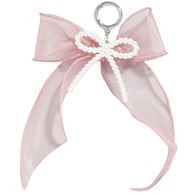 1 lotus pink lace imitation pearl bow bag pendant 