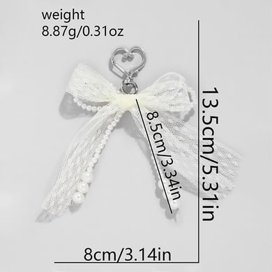1 Stück Romantische Serie Süße Schleife Knoten Eisen Künstliche Perle Damen Tasche Charms h5 Bild2