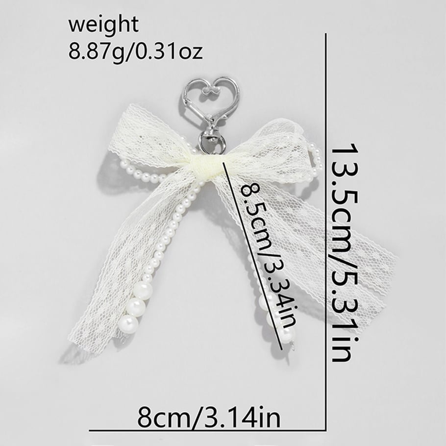 1 Stück Romantische Serie Süße Schleife Knoten Eisen Künstliche Perle Damen Tasche Charms Bild2