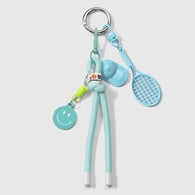1 green smiling face racket keychain 