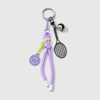 Purple smiling face racket keychain 1 Picture3