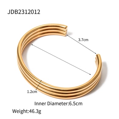 1 Piece Ig Fashion Style Elevated Common Luxury Style Geometric Stainless Steel 18K Gold Plated Women's Open Bangles h5 