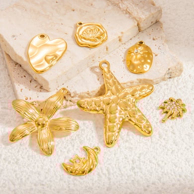 1 pieza de colgante de tortuga de vacaciones de acero inoxidable color dorado para mujer de la serie romántica h5 Imagen2