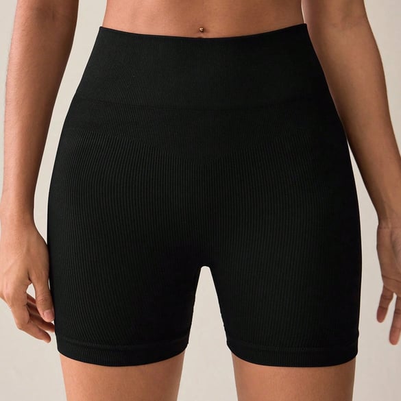 1 Stück einfarbige Yoga-Shorts mit hoher Taille und Po-Lifting für Damen