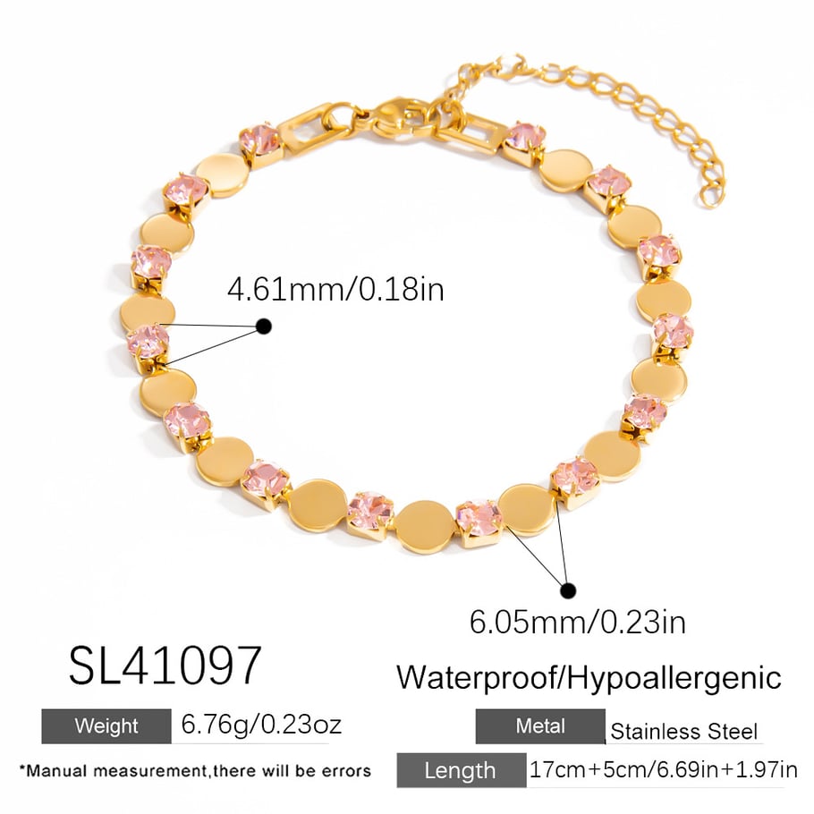 1 Stück Luxuriöse Serie Elegante Herz Titan Stahl Gold Farbe Damen Kettenarmbänder 