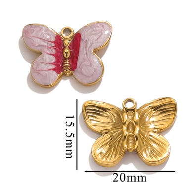 1 Stück Romantische Serie Süßes Tier Edelstahl Gold Farbe Damen Anhänger h5 