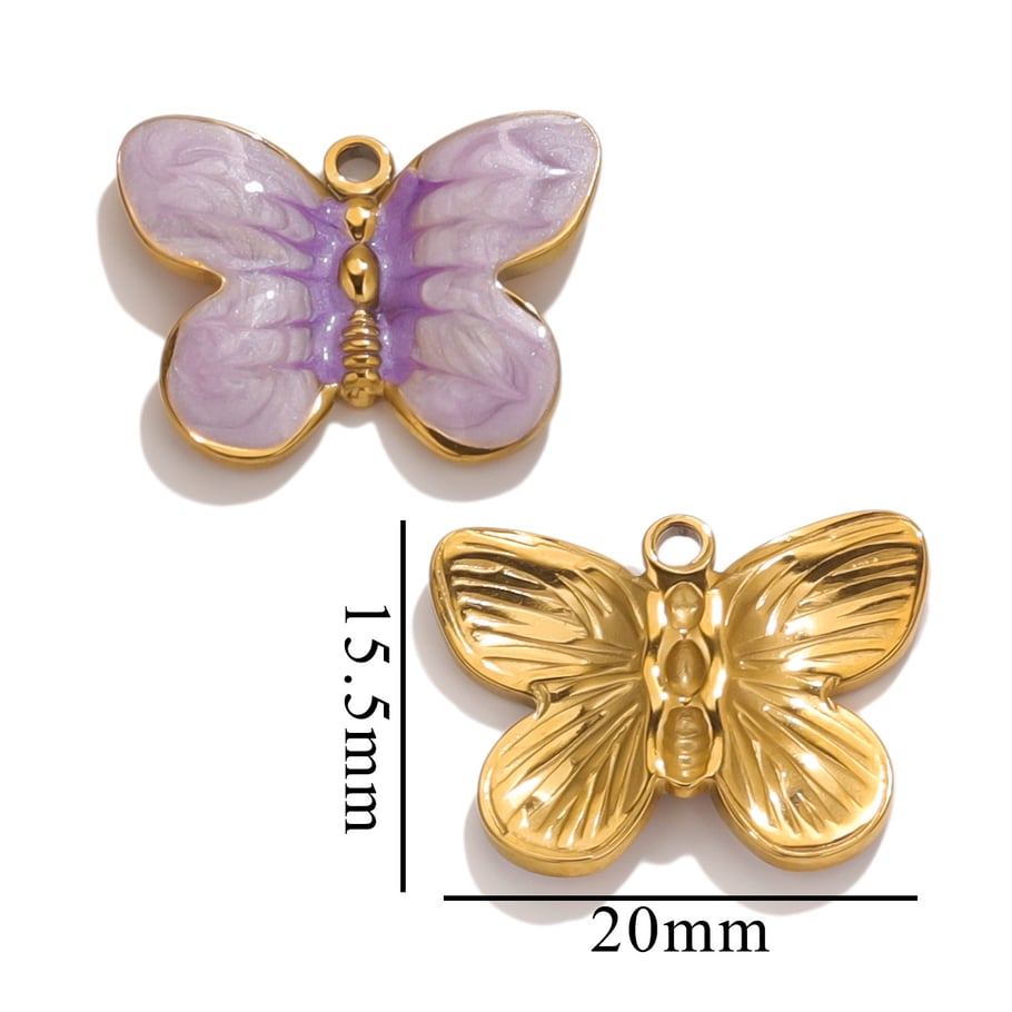 1 Stück Romantische Serie Süßes Tier Edelstahl Gold Farbe Damen Anhänger 