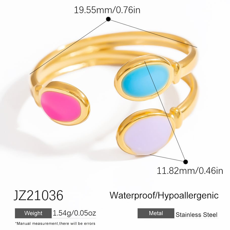 1 Stück Romantische Serie Natürliche Blume Edelstahl Gold Farbe Damen verstellbare Ringe 