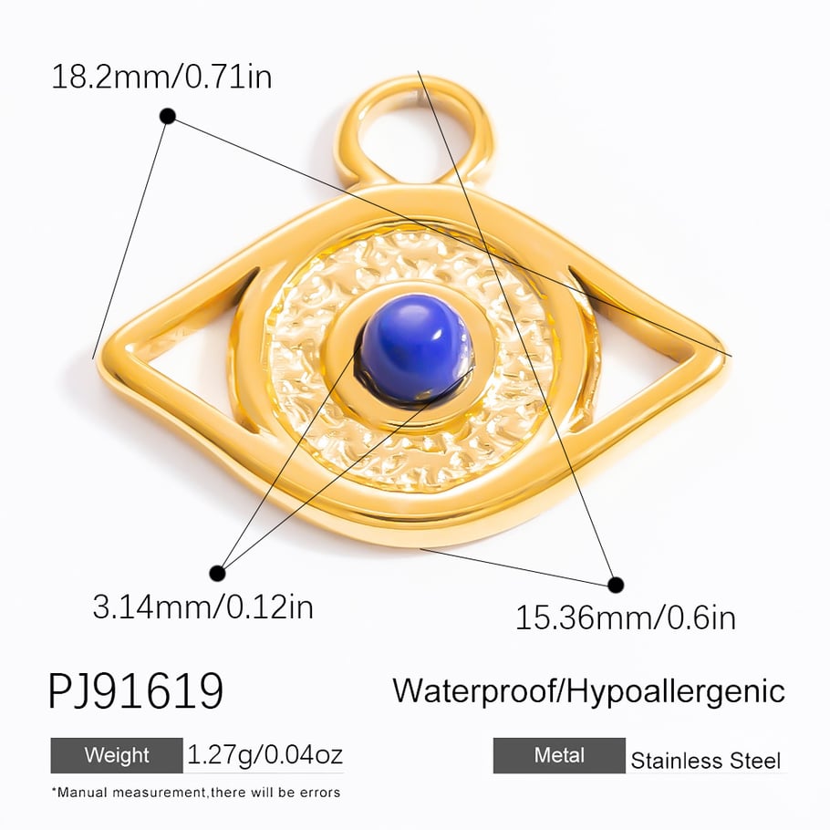 1 Stück Romantische Serie Retro Auge Edelstahl Gold Farbe Damen Anhänger 
