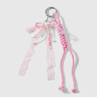 1 colorful beaded mesh bow keychain 
