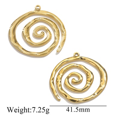 1 Stück Simple Series Simple Turtle Edelstahl Goldfarben Damenanhänger h5 