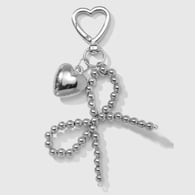 1 silver bow heart keychain 