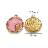 Round Small Leaf Pendant-Pink Picture2