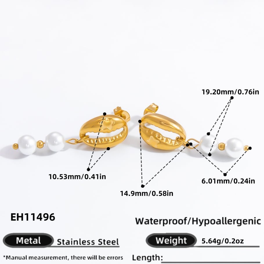 1 par de elegantes pendientes colgantes de acero inoxidable dorados con forma de tortuga para mujer. 