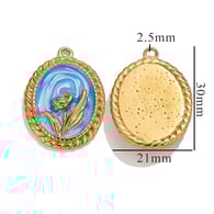 Oval Flower Pendant - Blue Picture23
