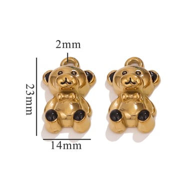 1 Stück einfache Serie süße Cartoon Edelstahl Gold Farbe Damen Anhänger h5 