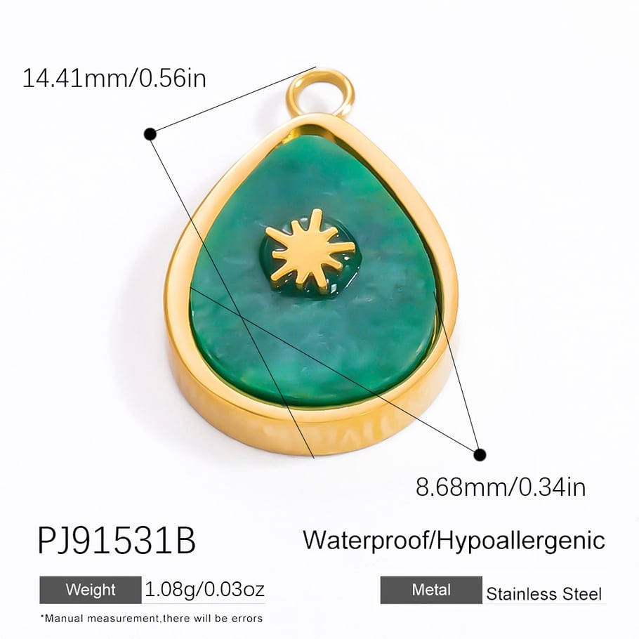 1 Stück Romantische Serie Retro Stern Edelstahl Gold Farbe Damen Anhänger 