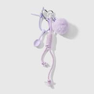 1 purple fur ball spoon keychain Picture2