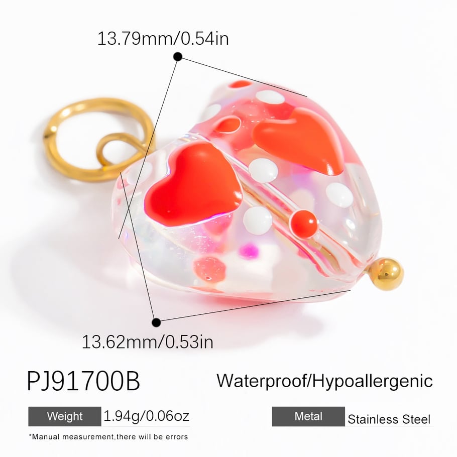 1 Stück Romantische Serie Sweet Heart Edelstahl Gold Farbe Damen Anhänger 