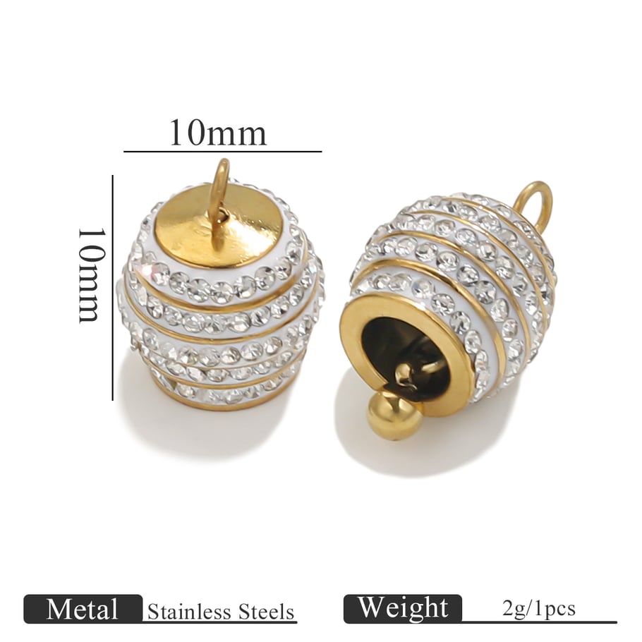 1 Stück Classic Series Retro Blume Edelstahl Gold Farbe Strass Damen Anhänger 