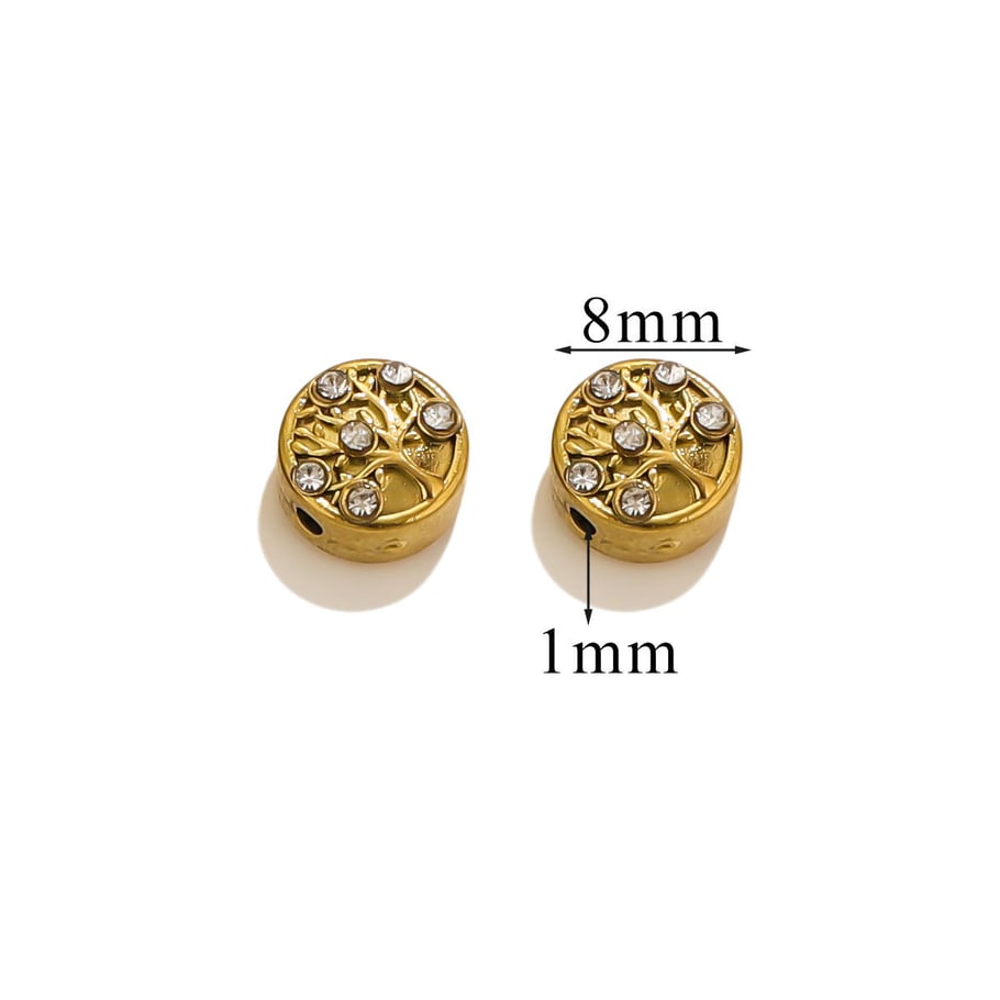 1 Stück Simple Series Retro Herz Edelstahl Goldfarben Strass Damen Anhänger 