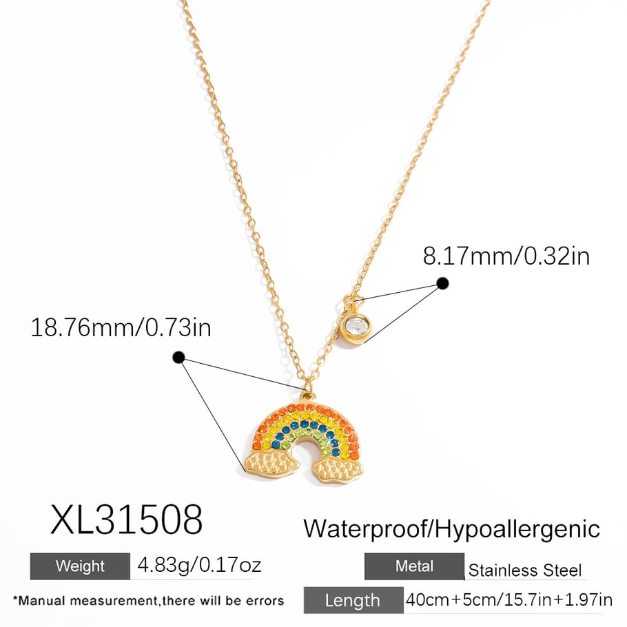 1 Stück romantische Serie süße Pflanze Edelstahl Gold Farbe Damen Anhänger Halsketten 