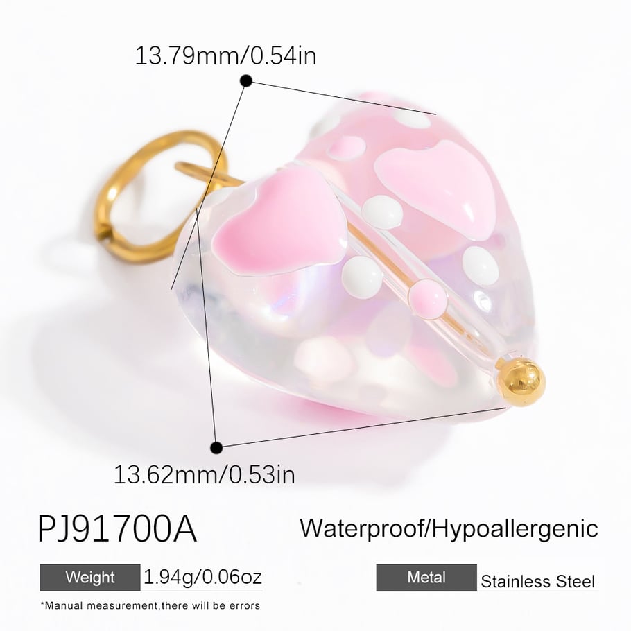 1 pieza de colgantes de acero inoxidable dorados con forma de corazón romántico para mujer 
