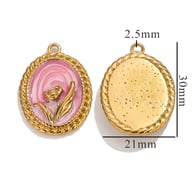Oval Flower Pendant-Pink Picture25