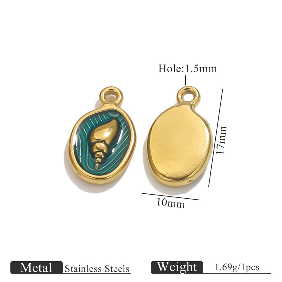 1 Stück Simple Series Retro Turtle Edelstahl Goldfarben Damenanhänger 