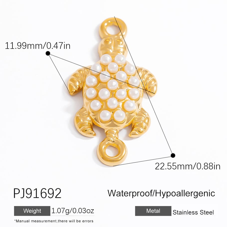 1 Piece Gorgeous Series Elegant Turtle Shape Delicate Stainless Steel Gold Color Women's Pendants 