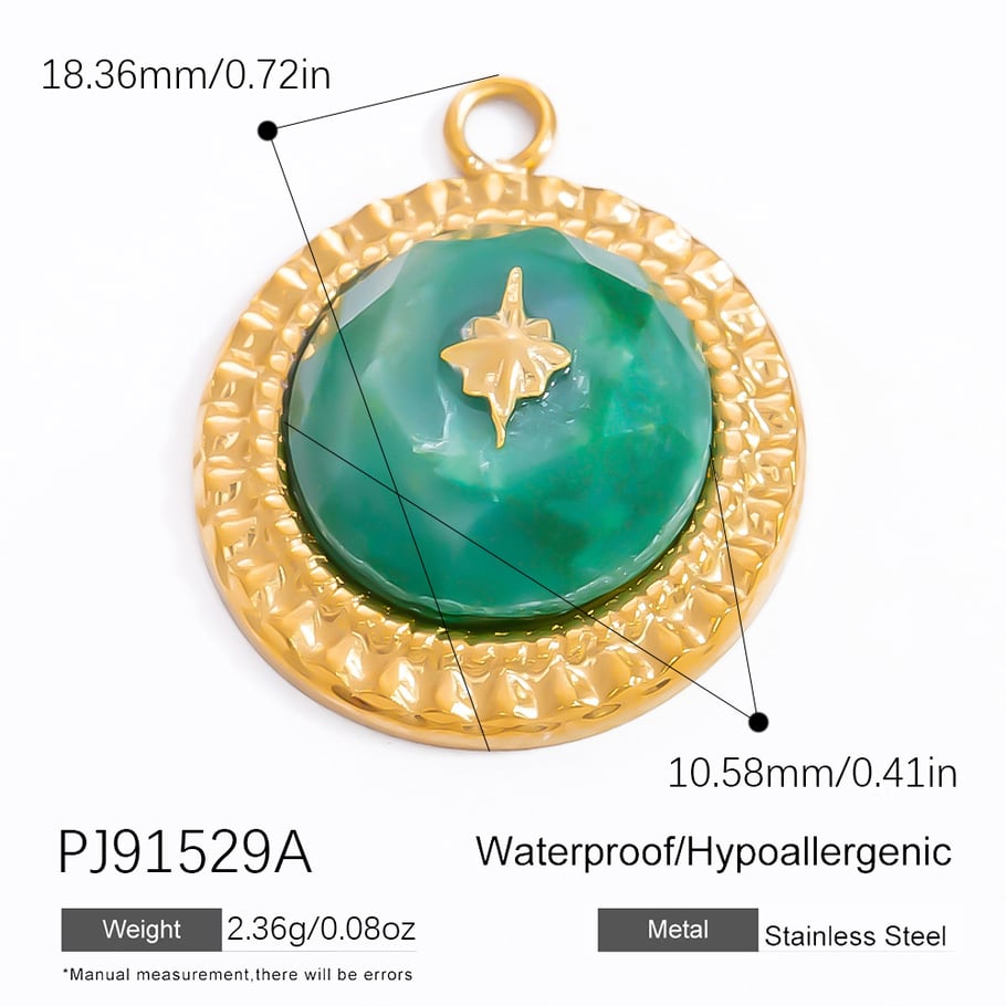 1 Stück Romantische Serie Retro Stern Edelstahl Gold Farbe Damen Anhänger 