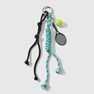 1 green braided rope mini tennis racket keychain 
