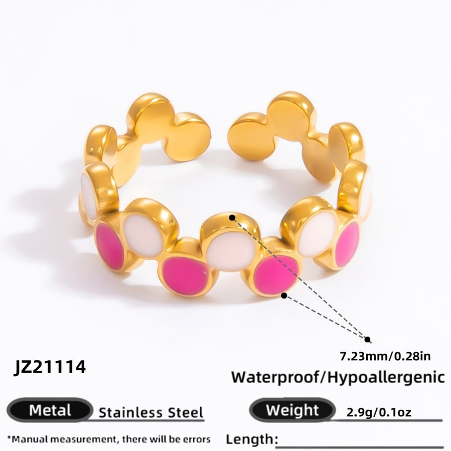 1 Stück Romantische Serie Süßes Tier Edelstahl Gold Farbe Damen Verstellbare Ringe 