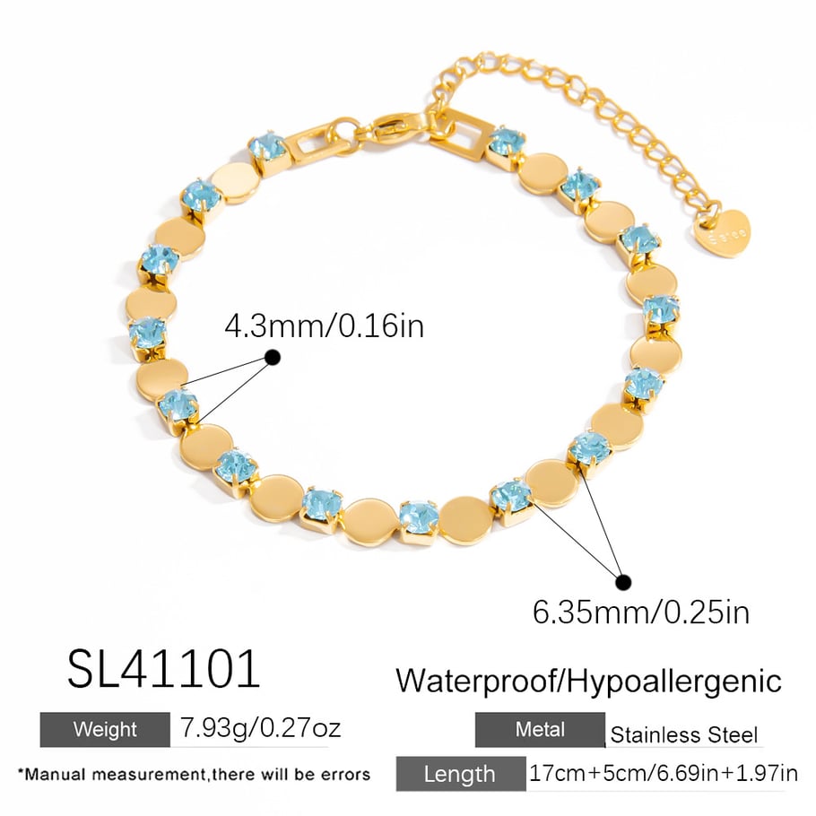1 Piece Luxurious Series Elegant Heart Shape Delicate Titanium Steel Gold Color Women's Chain Bracelets 