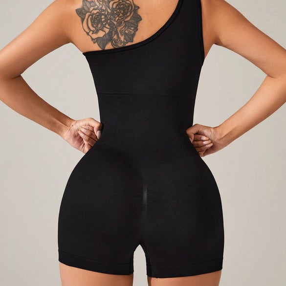 1 Stück Damen Einfarbig Modisch Vielseitig Hautenger Freizeit Yoga Einteiliger Overall