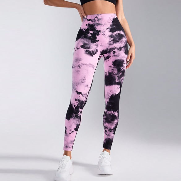 1 Stück Damen Modische, hoch taillierte, Po-Lifting-Yoga-Sport-Lange Hose mit Farbverlauf